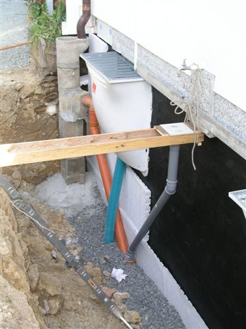 Hilfskonstruktion Wasserablauf