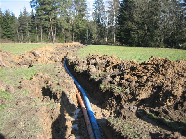 Draingenrohre verlegt